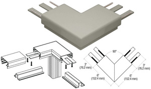 CRL Beige Gray 200 Series Top Cap 90º Corner