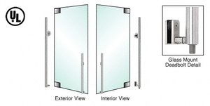 CRL-Blumcraft® Satin Brass Left Hand Reverse Glass Mount Cylinder Outside, Thumbturn Inside 'KS' Exterior Bottom Securing Deadbolt Handle