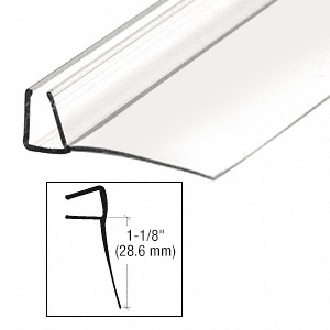 CRL 95" Clear Poly U-Channel with 1-1/8" (28.5 mm) Fin for 3/8" Glass