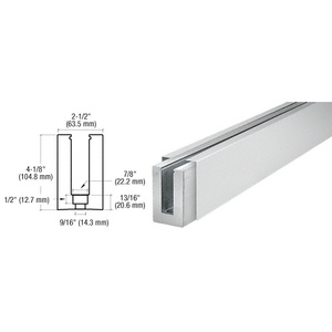 CRL Satin Anodized Custom B5S Series Square Base Shoe Drilled for 1/2" Glass