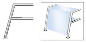 CRL Polished Stainless Elegant 154 Series 1-1/2" Tubing Glass On Top, Shelf, and Front Only Sneeze Guard