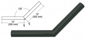 CRL Matte Black Quick Connect 135º Corner for 1-1/2" Diameter Tubing