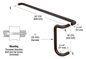 CRL Painted Dark Bronze Solid Push Bar and Pull Handle Set