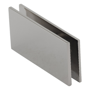 Polished Nickel 2" x 4" 180 Degree Glass to Glass Designer Series Clip