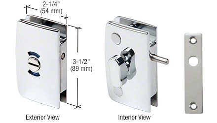CRL Polished Chrome Glass Swinging Door Lock with Indicator for 5/16" to 1/2" Glass