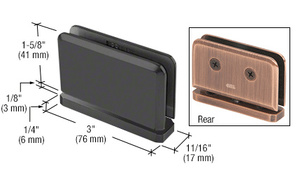 CRL Black Junior Prima 01 Series Top or Bottom Mount Hinge