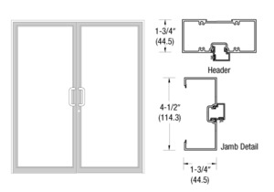 CRL-U.S. Aluminum White KYNAR® Paint 75-1/2" x 85-3/4" Series 450 Open Back Butt Hinge Up and Over Frame Complete (2F)
