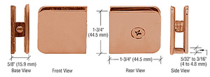 CRL Brushed Copper Traditional Style Fixed Panel U-Clamp