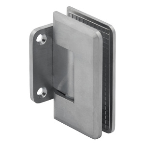 Satin Chrome Wall Mount with Short Back Plate Adjustable Majestic Series Hinge