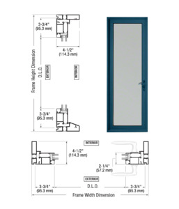 Custom Series 900 Custom KYNAR® Paint Hinged Right Swing Out Terrace Single Door with 3-3/4" Bottom Rail and Standard Threshold