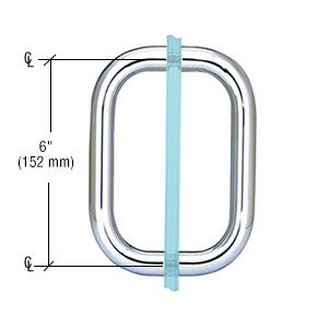 CRL Polished Chrome 6" Back-to-Back Solid Brass 3/4" Diameter Pull Handles Without Metal Washers