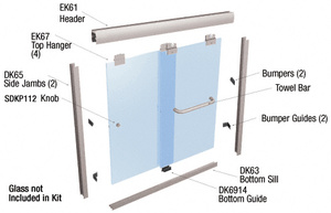 CRL Brushed Nickel 60" x 72" Suite "EK" Series Shower Door Kit