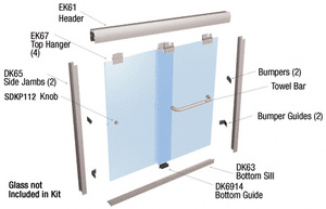 CRL Brushed Nickel 60" x 60" Suite "EK" Series Shower Door Kit