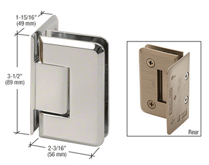 CRL Polished Nickel Pinnacle 044 Series Wall Mount Offset Back Plate Hinge