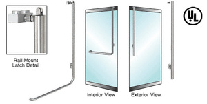 CRL-Blumcraft® Brushed Stainless Right Hand Reverse Low Profile Mount Keyed Access "JS" Exterior Top Securing Panic Handle