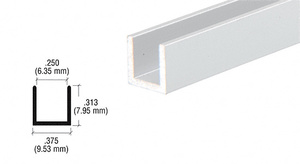 CRL Satin Anodized 1/4" Aluminum U-Channel