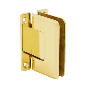 CRL Polished Brass Pinnacle 537 Series 5 Degree Pre-Set Wall Mount 'H' Back Plate Hinge