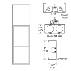CRL-U.S. Aluminum Clear Anodized 1-3/4" x 4" 400 Series Transom Single Door Frame