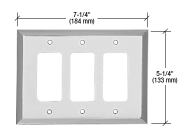 CRL Chrome Triple Designer Metal Mirror Plate