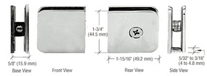 CRL Polished Nickel Oversized Fixed Panel U-Clamp