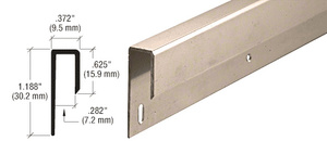 CRL Brushed Nickel 1/4 Standard AluminumJ Channel - 12 ft Long - Screen  Door Hardware 