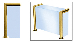 CRL Polished Brass Elegant 140 Series 2" Tubing Glass On Top, Front, and One End or Both Ends Sneeze Guard