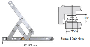 CRL Truth® 20" Standard Duty 4-Bar Stainless Steel Window Hinge
