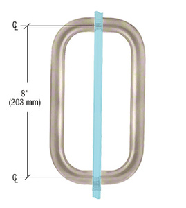 CRL Satin Nickel 8" Back-to-Back Solid 3/4" Diameter Pull Handles Without Metal Washers