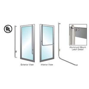 CRL-Blumcraft® Brushed Stainless Left Hand Reverse Aluminum Door Mount Keyed Access 'L' Exterior, Top Securing Balanced Door Panic Handle