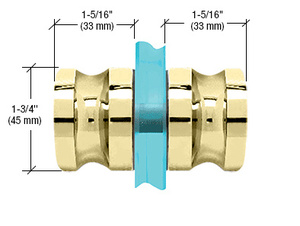CRL Polished Brass Euro Style Back-to-Back Shower Door Knobs