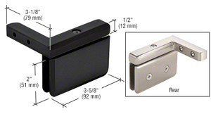 CRL Matte Black Prima 05 Series Left Hand Offset Mount Hinge