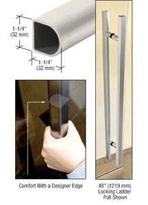 CRL Brushed Stainless 24" Designer Series "D" Shape Ladder Pull