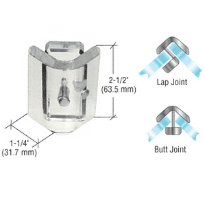 CRL Clear Acrylic 90º Angle Mall Glass Clamp