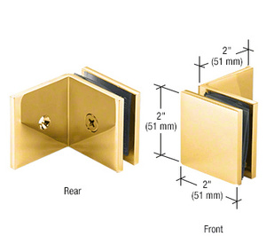 CRL Gold Plated Fixed Panel Square Clamp With Large Leg