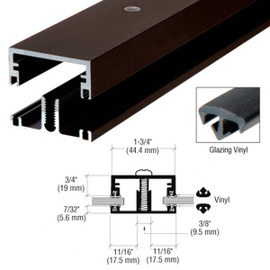 CRL Dark Bronze Anodized Shallow Division Bar with Vinyl