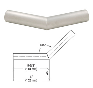 CRL Brushed Stainless Steel 1-1/4" Schedule 40 - 135 Degree Corner