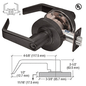 CRL Oil Rubbed Bronze Heavy-Duty Grade 1 Lever Locksets Entrance - Schlage® 6-Pin