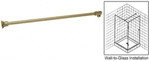 CRL Brushed Bronze Frameless Shower Door Fixed Panel Wall-To-Glass Support Bar for 3/8" to 1/2" Thick Glass