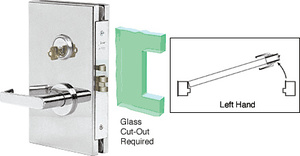 CRL Polished Stainless 6" x 10" LH Center Lock With Deadlatch in Storeroom Function