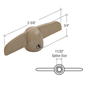 CRL Coppertone T-Crank Window Handle With 11/32" Spline Size for Truth