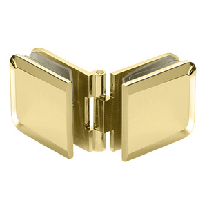 CRL Polished Brass Adjustable Beveled Glass-to-Glass Clamp