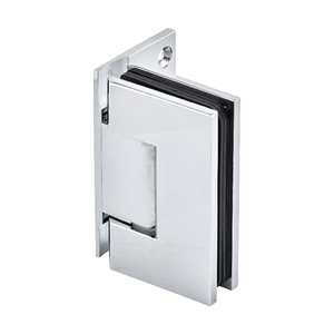 Polished Chrome Wall Mount with Offset Back Plate Adjustable Maxum Series Hinge