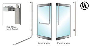 CRL-Blumcraft® Brushed Stainless Right Hand Reverse Rail Mount "JS" Key Access Handle for 5/8" Glass