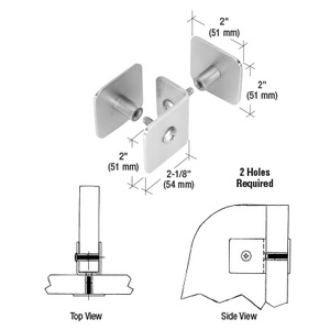 CRL Brushed Stainless Bullet Resistant Protective Barrier System Top or Mid-Mount Buttress or Baffle Clamp