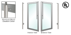 CRL-Blumcraft® Brushed Stainless Right Hand Reverse Aluminum Door Mount Keyed Access "JS" Exterior Top Securing Deadbolt Handle