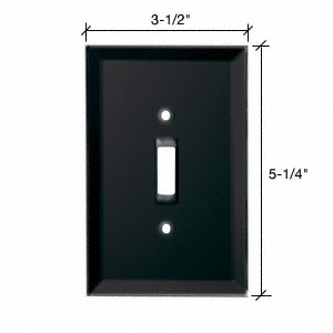 CRL Black Toggle Switch Back Painted Glass Cover Plate