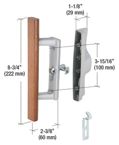 CRL Wood/Aluminum Non-Keyed Internal Lock Sliding Glass Door Handle Set with 3-15/16" Screw Holes for Viking Doors