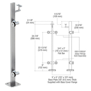 CRL Brushed Stainless 36" P3 Series Left Hand End Post Railing Kit