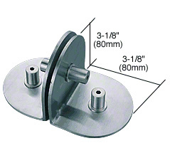 CRL 316 Brushed Stainless 2-Way Glass / 1-Way Wall Circular Bracket