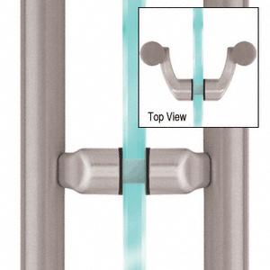 CRL Brushed Stainless Offset Mount Mid-Post for Ladder Pulls